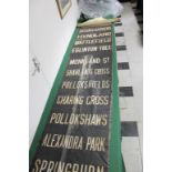 RARE VINTAGE FABRIC BUS SCROLLS - PLACE NAMES, GLASGOW, two interesting large roller scrolls