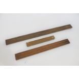 19THC BOXWOOD SLIDE RULE MEASURES - WINE & SPIRITS 3 interesting boxwood slide rules, each with a