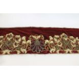 LARGE EMBROIDERED PELMET a large embroidered panel probably a pelmet, with metallic thread work