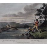 AFTER ROBERT FRANKLAND DELIGHTS OF FISHING The set of six, aquatints with hand colouring by C.