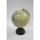 'GEOGRAPHIA' TERRESTRIAL GLOBE ON STAND a 10 inch globe including Railways and Steamer routes,