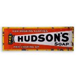 LARGE ENAMEL SIGN - HUDSON'S SOAP a large enamel sign for Hudson's Soap, For washing clothes for