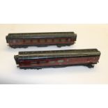 TWO EXLEY RAILWAY COACHES two LMS corridor coaches, 6170 and 4720. Both with labels underneath for