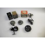 VARIOUS FISHING REELS including a boxed J W Young Gildex reel, a boxed Shakespeare 1797