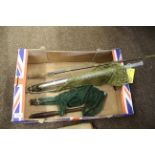 FISHING ACCESSORIES vintage accessories including a Hardy gaff, Hardy landing net and another