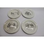 HUNTING RELATED PLATES - WEDGWOOD including 4 Wedgwood plates, each decorated with Hunting related