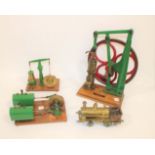 SCRATCH BUILT BRASS LOCOMOTIVE & MODEL ENGINES a scratch built 0-2-2-0 brass locomotive, also with a