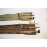 HARDY & OTHER FISHING RODS including a Hardy split cane 3 piece rod, 12ft and sold through the