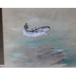 •GEORGE EDWARD LODGE A LEAPING SALMON Signed, watercolour and bodycolour 22.5 x 27cm approx.