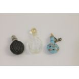 MINIATURE SCENT BOTTLES - DOLLS INTEREST 3 miniature scent bottles, including a glass Murano scent