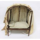 ANTIQUE DOLLS BED probably late 18thc or early 19thc, made in mahogany with a curved top and slats