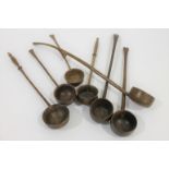 PUNCH LADLES Seven various treen punch ladles