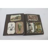 POSTCARD ALBUMS 1 album including Hunting postcard (1906), Whitby Donkey Rides, Farming, Felix the