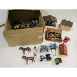 FARM SET & LEAD ANIMALS a mixed lot including various lead animals figures and animals, model