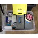 LARGE QTY OF FLY TYING EQUIPMENT including 2 tackle boxes with hooks, feathers, thread etc, some