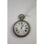 INDIAN RAILWAYS POCKET WATCH - MADORINA a pocket watch with white enamel dial and subsidiary dial,