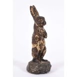 ALVIS BRONZE CAR MASCOT - HARE a bronze model of a standing Hare, made for a Alvis car. With the