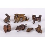 BRONZE ANIMAL FIGURES in the manner of Bergmann, including a bronze Rat (stamped Geschutzt,