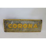 CORONA ENAMEL SIGN a rectangular enamel sign for Corona, All the family drinks, Sparkling & Fruit