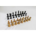 LARGE WOODEN CHESS SET a boxwood and ebony wooden chess set, the pieces of large size. Some wear