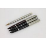 PARKER PENS including 2 Parker 51 fountain pens in Indian black, Parker 51 fountain pen in burgundy,