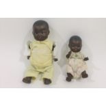 ARMAND MARSEILLE BLACK DOLLS - 351 2 black AM 351 black dolls, 12ins (31cms) high, and 9ins (