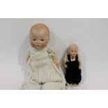 GEBRUDER HEUBACH CHARACTER DOLL - POUTY a small character doll with moulded hair, intaglio eyes