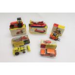 DINKY TOYS 5 boxed Dinky Toys, 404 Fork Lift Truck, 279 Ford Diesel Roller, 437 Muir Hill Loader,