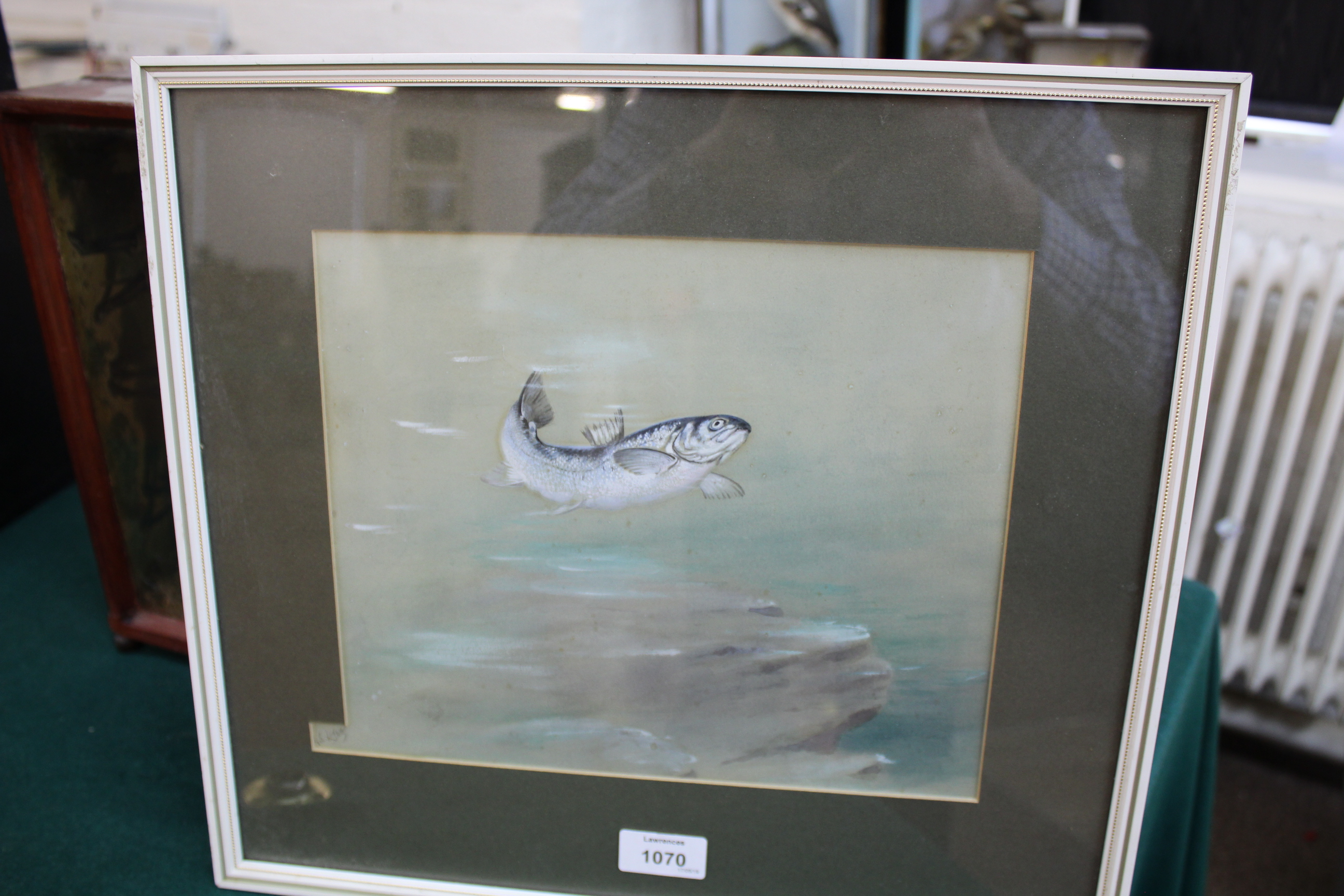 •GEORGE EDWARD LODGE A LEAPING SALMON Signed, watercolour and bodycolour 22.5 x 27cm approx. - Image 8 of 11