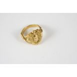 A 19TH CENTURY GOLD COMMEMORATIVE RING FOR GIUSEPPE GARIBALDI depicting the head and shoulders of