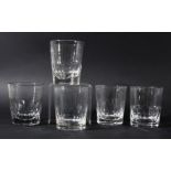 COLLECTION OF CLEAR GLASS WHISKY TUMBLERS, predominantly 20th century (15)