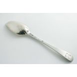 A RARE GEORGE III SCOTTISH PROINCIAL TABLE SPOON Hanoverian pattern, initialled "DMcK" over "HMC",