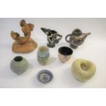 STUDIO POTTERY a mixed group including a pottery sculpture by Ann Watson 'Dreamtime', a small