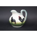 WEMYSS COCKEREL JUG the jug painted with a band of Chickens, and with green bands around the rim and