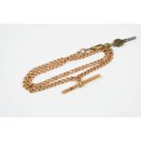 A GOLD CURB LINK WATCH CHAIN 41cm. long, 31.2 grams.