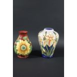 MOORCROFT VASE - WINDRUSH & INCA a modern Moorcroft vase in the Windrush design, designed by