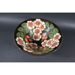 LARGE WENDY MASON FRUIT BOWL a large pottery fruit bowl, painted to the interior and exterior with