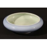 CHINESE BRUSH WASHER, the exterior with a claire de lune glaze, the interior a pale green celadon,