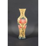 MOORCROFT TRIAL VASE - CROWN IMPERIAL a slender trial vase in the Crown Imperial design, designed by