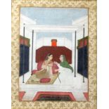 INDIAN SCHOOL, 19th century, various style, including two erotic scenes, a courtyard scene of two