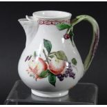 CONTINENTAL PORCELAIN CREAM JUG, circa 1765, possibly Doccia or Cozzi, of baluster form with twig