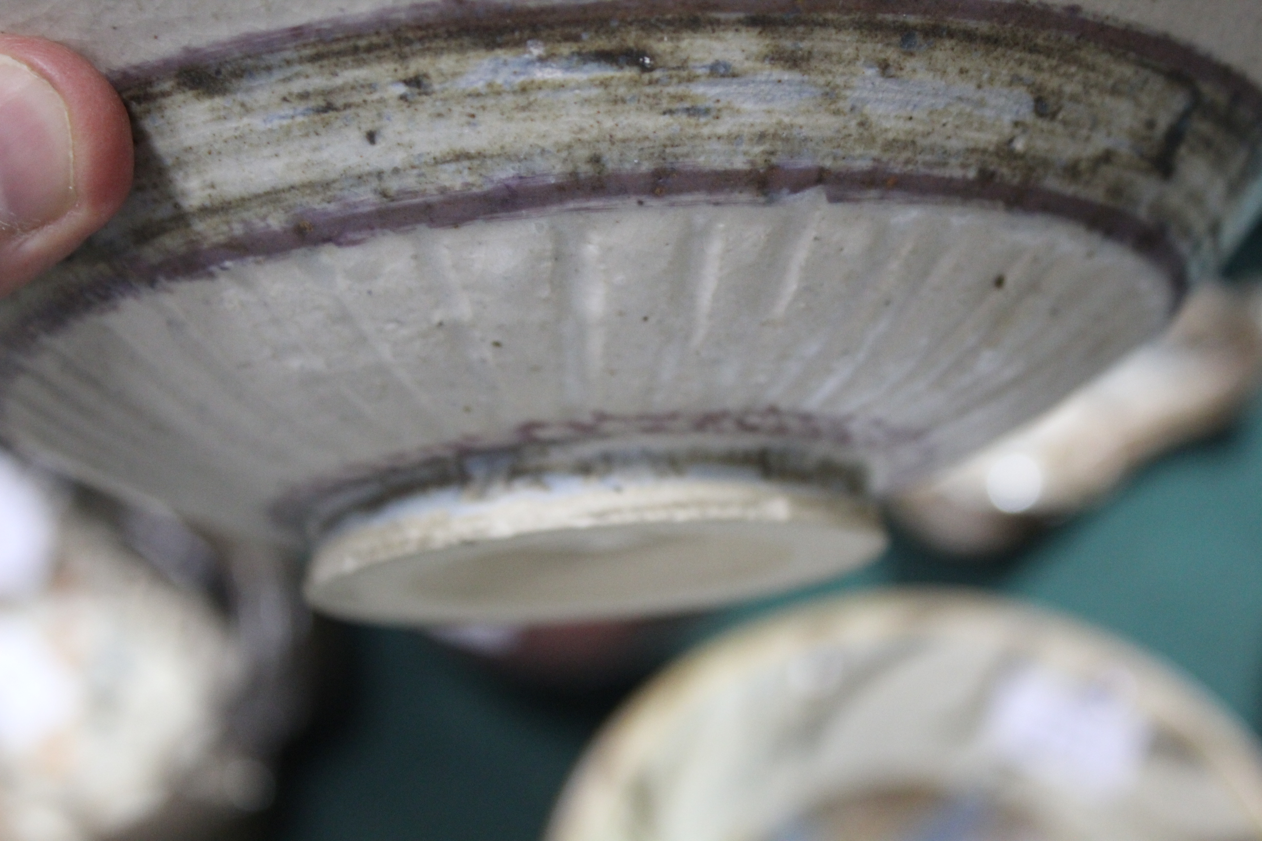 STUDIO POTTERY including a porcelain bowl by Maureen Shearlaw, with a pink and green glazed interior - Image 7 of 13