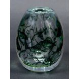 EDWARD HALD FOR ORREFORS - GLASS PAPERWEIGHT VASE a Graal glass vase of ovoid form, internally