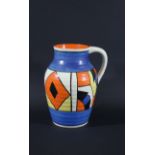 CLARICE CLIFF LOTUS JUG - FANTASQUE with an abstract design around the centre of the jug, with