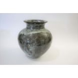 LARGE ABUJA NIGERIAN STUDIO POTTERY VASE a large stoneware vase, designed with various animals and