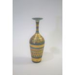MARY RICH (BORN 1940) a porcelain vase with a narrow neck and flared rim, with applied gilt
