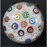 BACCARAT CARPET GROUND PAPERWEIGHT, dated 1848, a central cluster with a butterfly surrounded by six