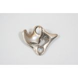 A SILVER AMOEBA BROOCH BY GEORG JENSEN design number 322, with maker's mark and stamped 925 S