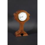 SCOTTISH EDWARDIAN ART NOUVEAU CLOCK - GLASGOW a mahogany and inlaid mantle clock with a floral