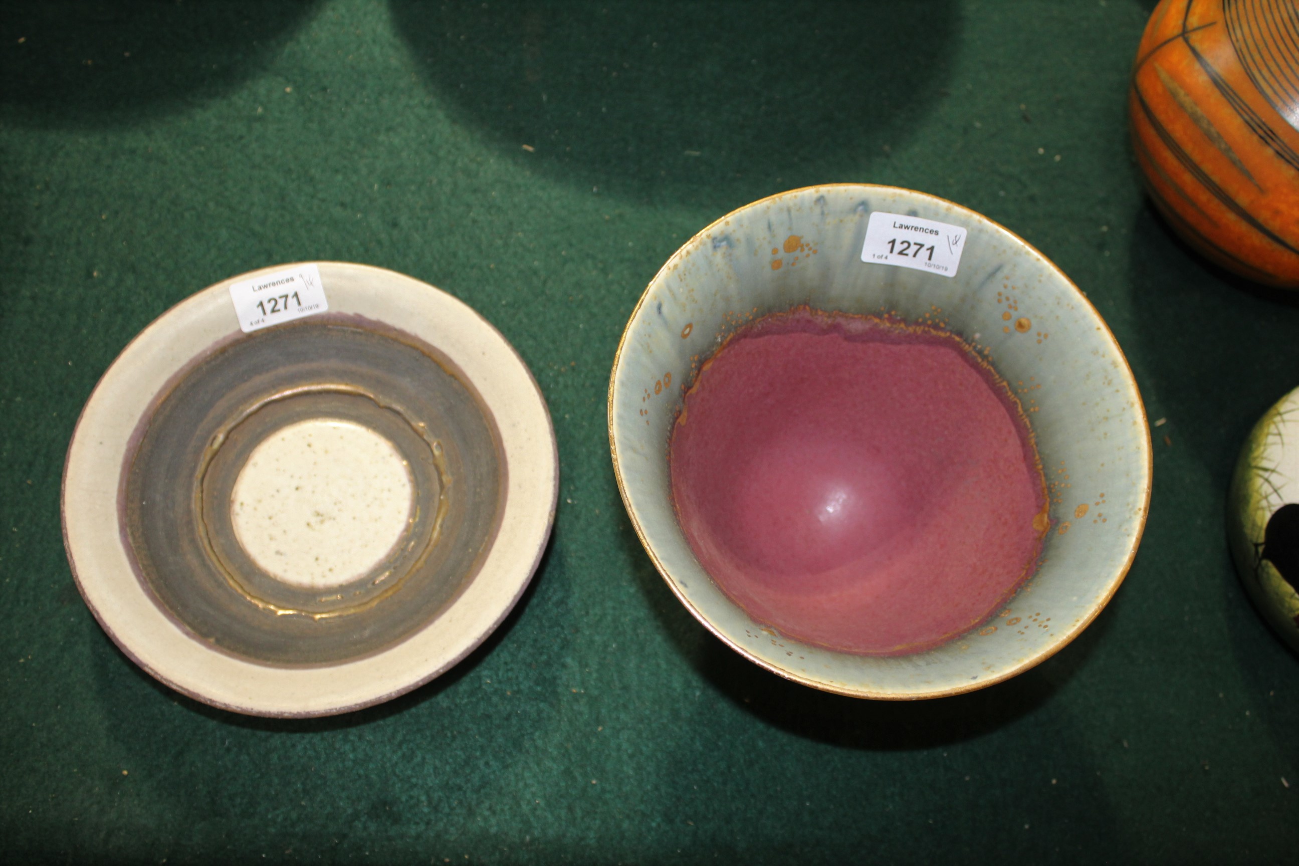 STUDIO POTTERY including a porcelain bowl by Maureen Shearlaw, with a pink and green glazed interior - Image 3 of 13